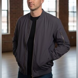 NEW Outdoor Jacket Full Zip Windbreaker Bomber Coat for Men Size XL Dark Grey